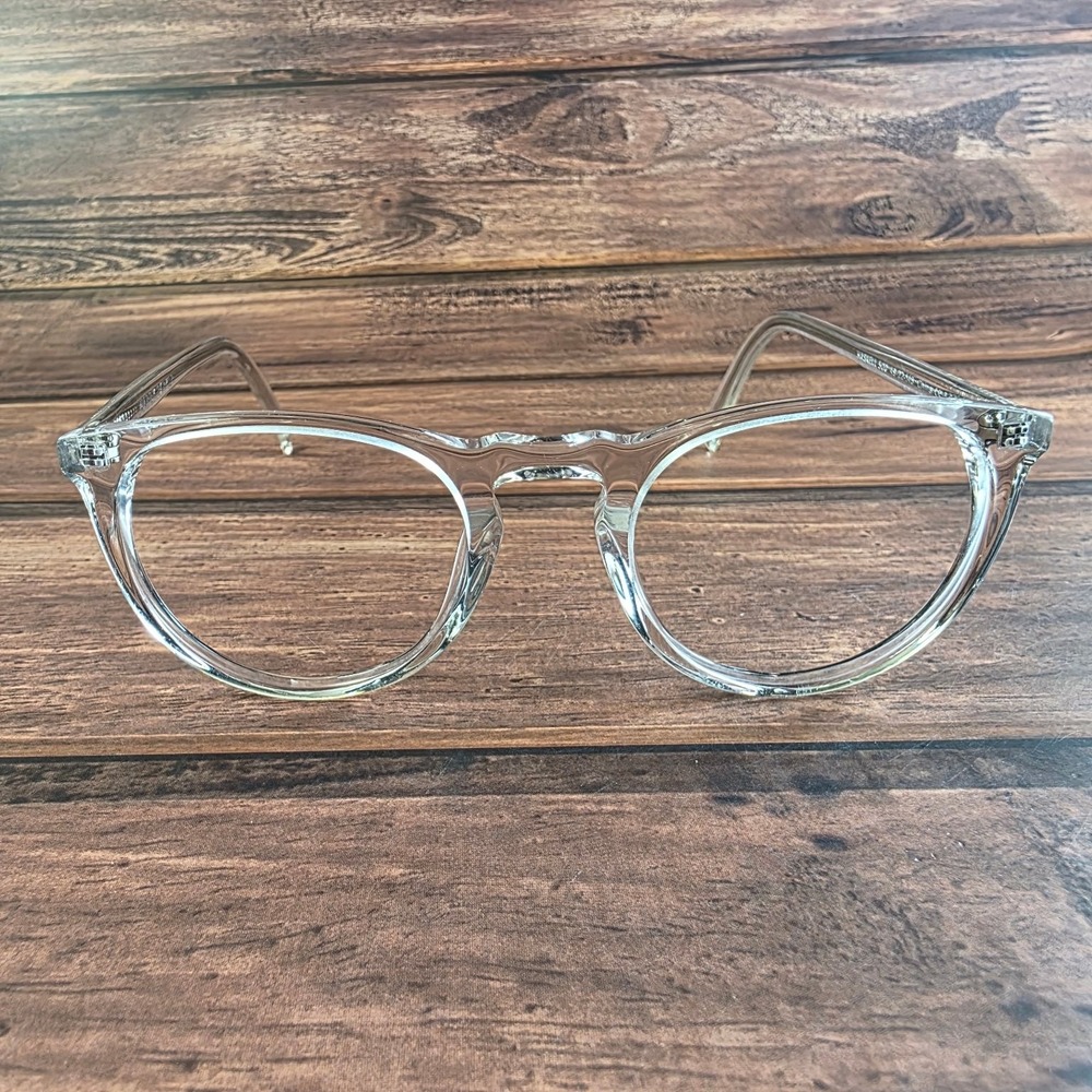 Warby Parker Haskell 500 Eyeglasses Crystal Clear Round Frames 49-22-145